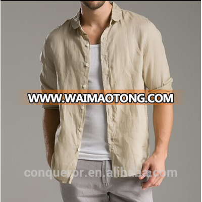 Men's white linen Shirt HOT! MSRL0043