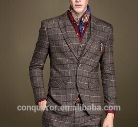 New Italian style men's winter check suit SHT1031