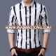 fashion slim fit mens half black half white shirt